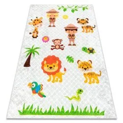 JUNIOR 52104.801 washing carpet Safaris, animals for children anti-slip - grey