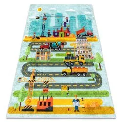 JUNIOR 52105.801 washing carpet Construction site, streets for children anti-slip - blue