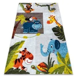 JUNIOR 51858.802 washing carpet Animals, Africa for children anti-slip - grey