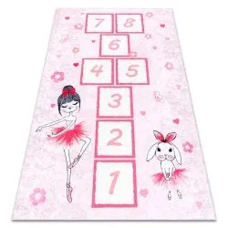 JUNIOR 51828.802 washing carpet hopscotch, ballerina for children anti-slip - pink