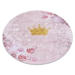 JUNIOR 51549.802 circle washing carpet Crown for children anti-slip - pink