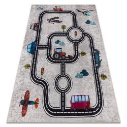 JUNIOR 52242.801 washing carpet City, streets for children anti-slip - beige / black