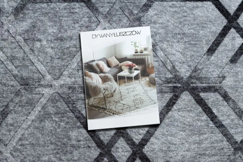 Dywan do prania MIRO 51805.803 Geometryczny, kratka antypoślizgowy - szary