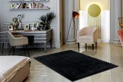 Dywan BUBBLE czarny 25 IMITACJA FUTRA KRÓLIKA strukturalny 3D