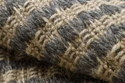 Dywan JUTE 3650 czarny / beż linie - jutowy, płaskotkany, frędzle