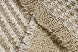 Dywan JUTE 3650 krem / beż linie - jutowy, płaskotkany, frędzle