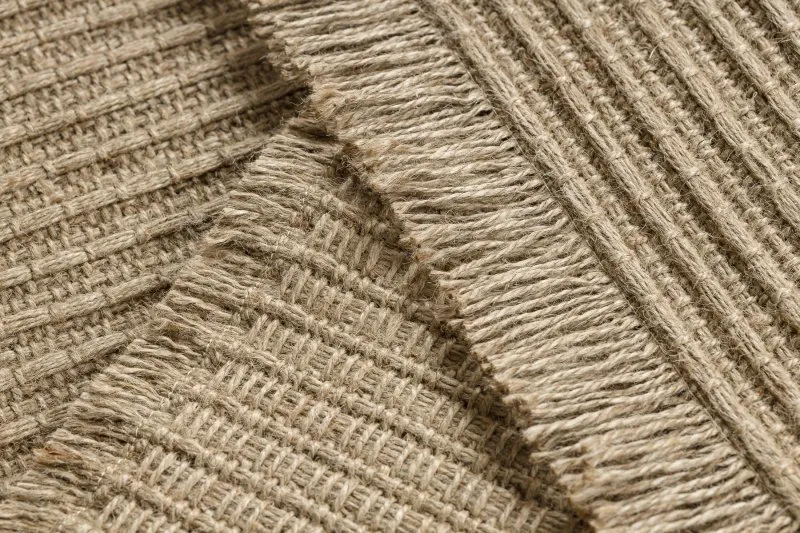 Dywan JUTE 3651 ciemny beż jednolity - jutowy, płaskotkany, frędzle