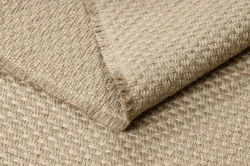 Dywan JUTE 3731 ciemny beż jednolity - jutowy, płaskotkany, frędzle