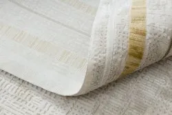 Dywan DUKE 51523 krem / złoty - Ramka, strukturalny, bardzo miękki, frędzle 