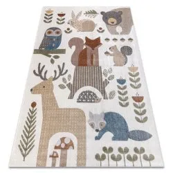 Carpet BONO 8425 Forest animals cream / brown