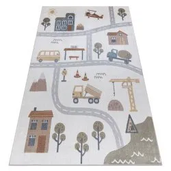 Carpet BONO 9207 Streets, city, construction site cream / light grey