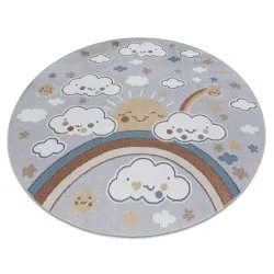 Carpet BONO 8437 circle Clouds, sky, light grey / cream