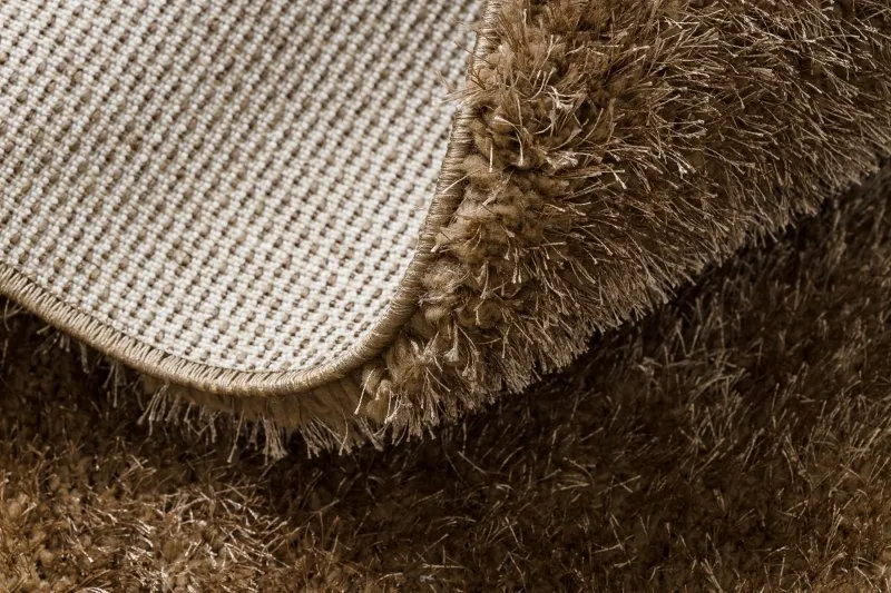 Dywan BUENOS koło 6650 shaggy jednolity, jednokolorowy beż