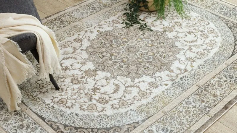 Dywan BLISS Z204AZ128 krem / beż - Ramka, ornament, nowoczesny, strukturalny 