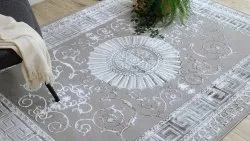 Dywan BLISS Z160AZ246 ciemnoszary / szary - Ramka, grecki ekskluzywny, strukturalny 