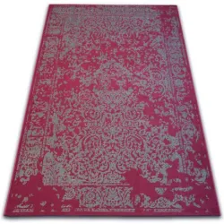 Vintage Rug 22208/082 burgundy / grey classic rosette