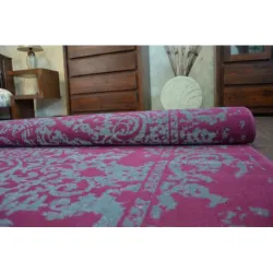 Burgundy vintage rug, perfect for a child's room
