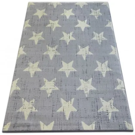 SCANDI Rug 18209/052 grey with stars, modern carpet for living room decor