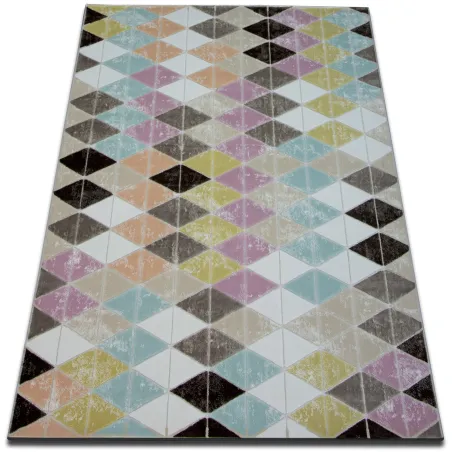 Acrylic rug in powder color, modern carpet for living room