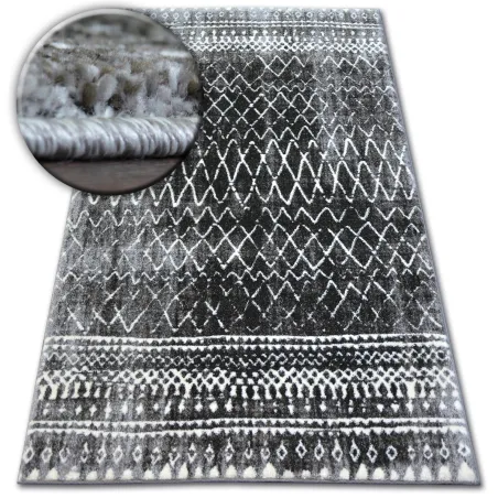 SHADOW 9890 rug in brown and black, modern carpet for living room decor