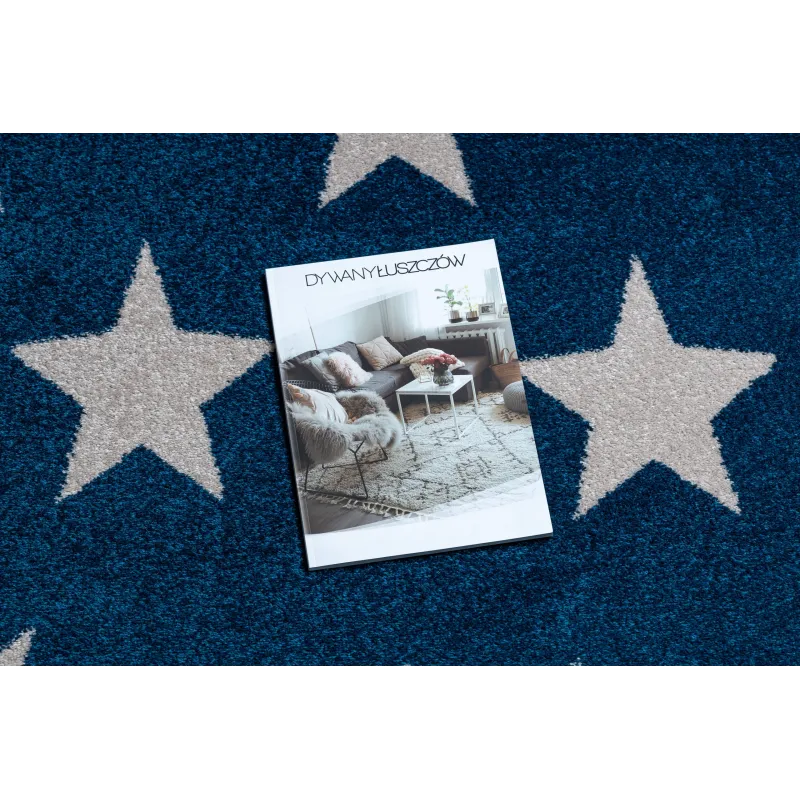 SKETCH Round Rug - FA68 Blue/White Stars