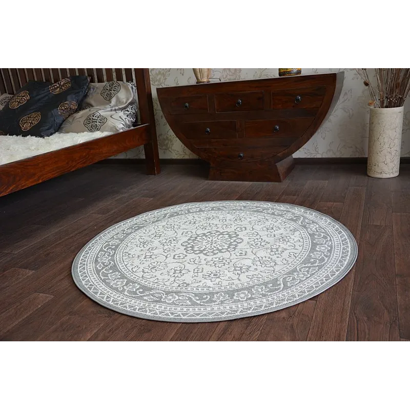 Round Sisal Rope Rug FLAT 48691/637 Grey
