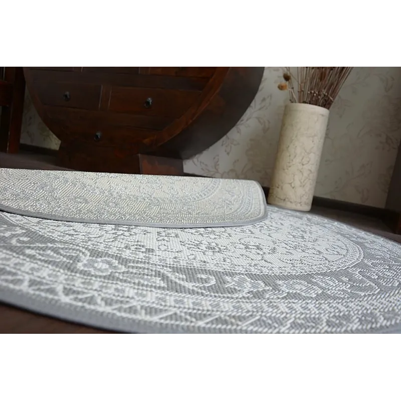Round Sisal Rope Rug FLAT 48691/637 Grey