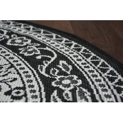 Round Rope Sisal Flat Rug 48691/690 Black