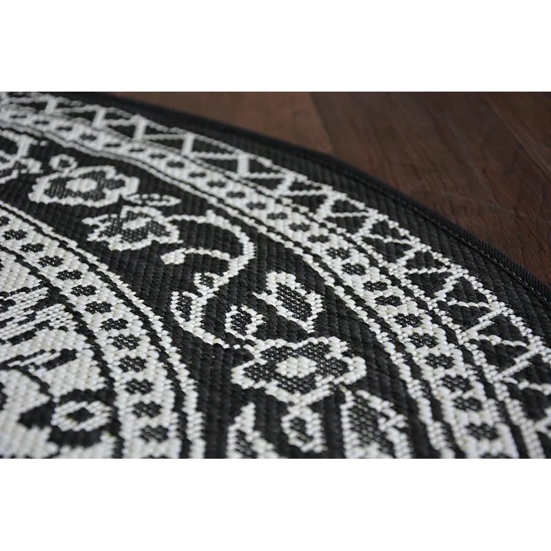 Round Rope Sisal Flat Rug 48691/690 Black