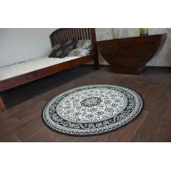 Round Rope Sisal Flat Rug 48691/690 Black
