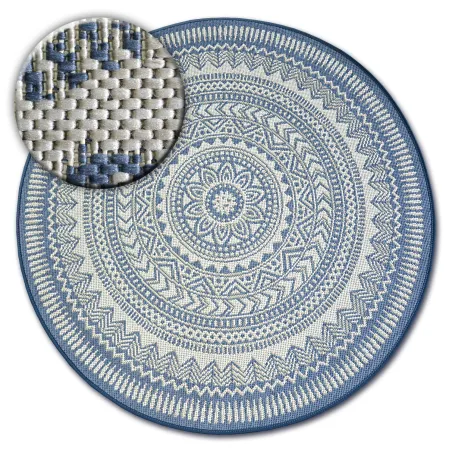 Round Sisal Rope Rug FLAT 48695/591 Blue