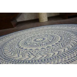 Round Sisal Rope Rug FLAT 48695/591 Blue