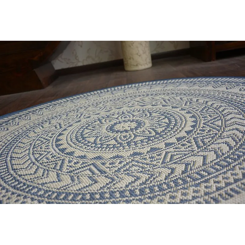 Round Sisal Rope Rug FLAT 48695/591 Blue