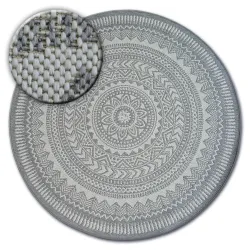 Round Sisal Rope Rug FLAT 120cm Grey