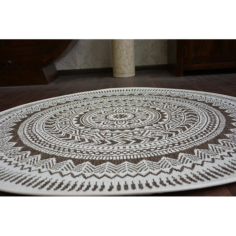 Round Sisal Rope Rug FLAT 120cm Brown