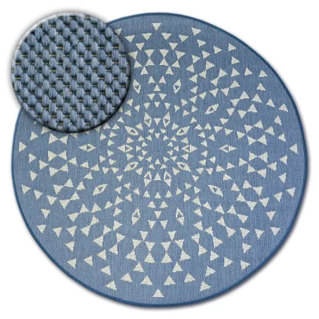 Round Sisal Rope Rug FLAT 120cm Blue
