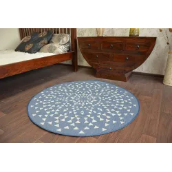 Round Sisal Rope Rug FLAT 120cm Blue