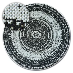 Round rug ROPE SISAL FLAT 48756/960 STAINED GLASS