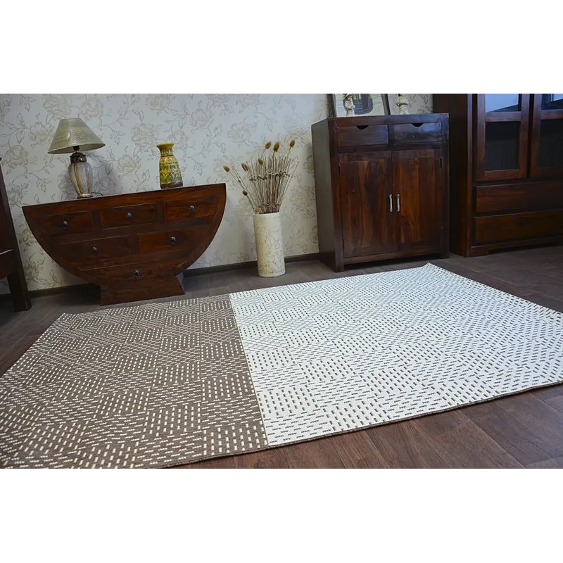Sisal Cord Rug FLAT 48722/608 Cream Brown