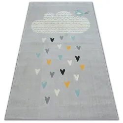 PASTEL Rug 18409/652 - Cloud Hearts Bird Grey Cream Turquoise