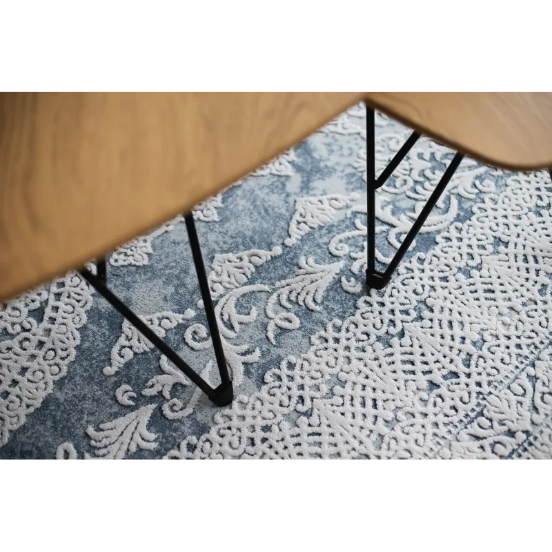 Acrylic Rug VALENCIA 2328 ORNAMENT Blue/Ivory