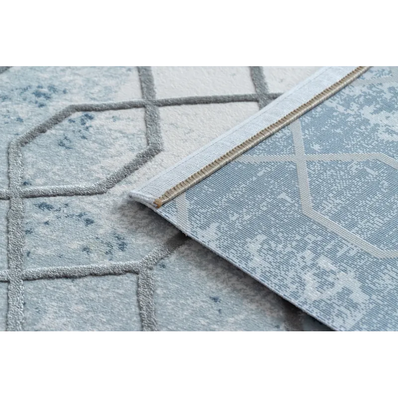 Acrylic Rug VALENCIA 3951 Hexagon Blue/Grey