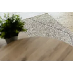 Cream rug with ethnic pattern, perfect for modern interiors