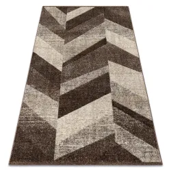 Rug FEEL 5673/15044 HERRINGBONE dark brown / beige / cream / gray