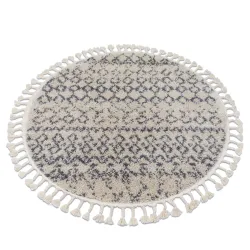 Rug BERBER AGADIR G0522 circle cream / gray Berber fringe Moroccan shaggy