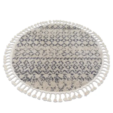 Berber Agadir Round Cream Rug 120cm
