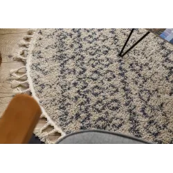 Berber Agadir Round Cream Rug 120cm