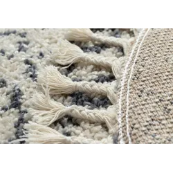 Berber Agadir Round Cream Rug 120cm