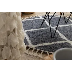 Berber Cross Round Rug B5950 Grey 120cm