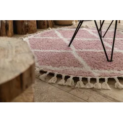 Berber Troik A0010 Round Rug 120cm Pink